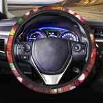 Defocused Christmas Lights Print Car Steering Wheel Cover