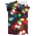 Defocused Christmas Lights Print Duvet Cover Bedding Set