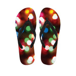 Defocused Christmas Lights Print Flip Flops