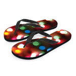 Defocused Christmas Lights Print Flip Flops