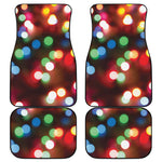 Defocused Christmas Lights Print Front and Back Car Floor Mats