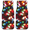 Defocused Christmas Lights Print Front and Back Car Floor Mats