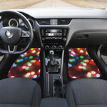 Defocused Christmas Lights Print Front and Back Car Floor Mats