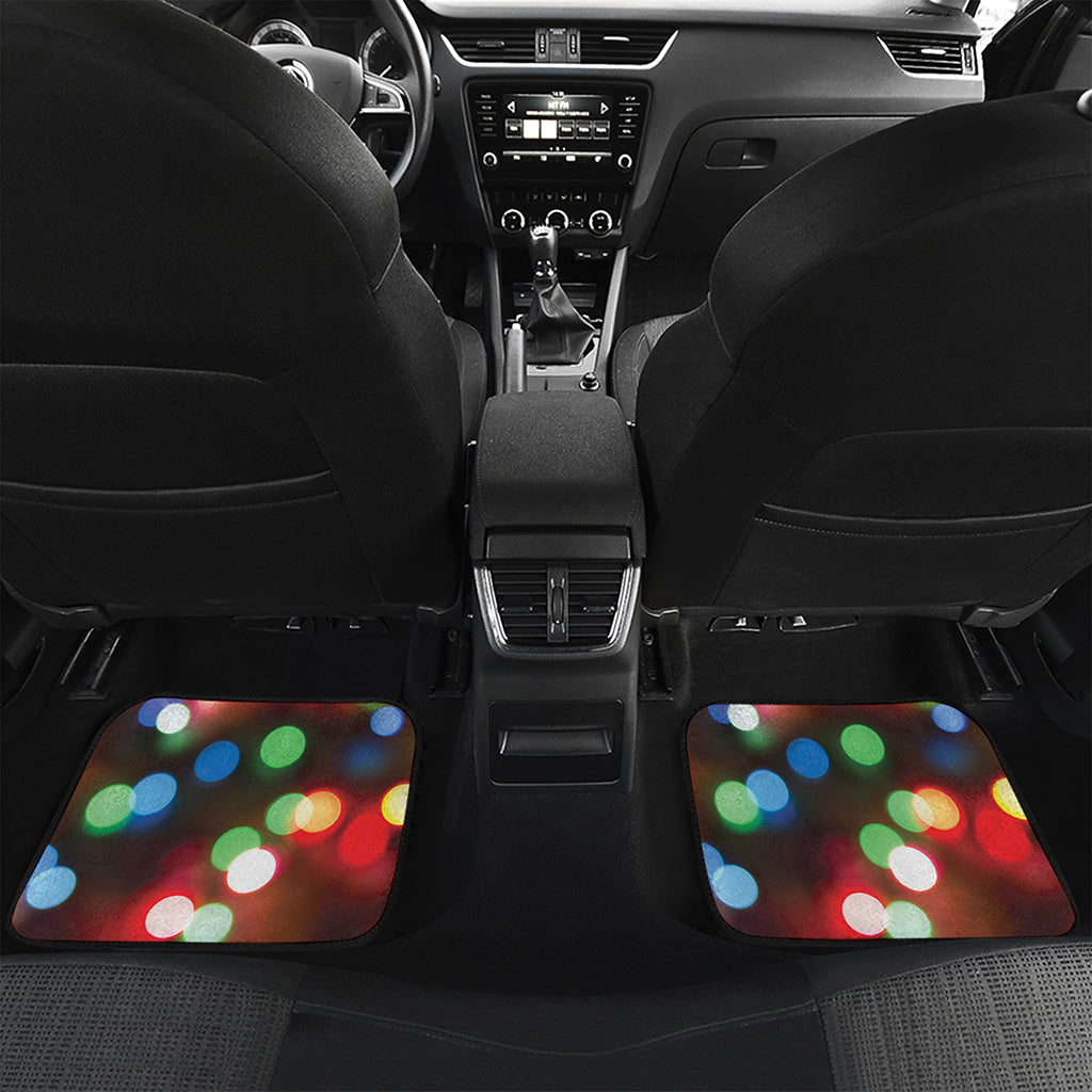 Defocused Christmas Lights Print Front and Back Car Floor Mats