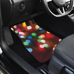 Defocused Christmas Lights Print Front and Back Car Floor Mats