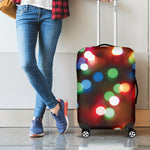 Defocused Christmas Lights Print Luggage Cover