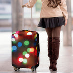 Defocused Christmas Lights Print Luggage Cover