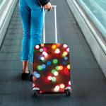 Defocused Christmas Lights Print Luggage Cover