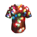 Defocused Christmas Lights Print Men's Baseball Jersey