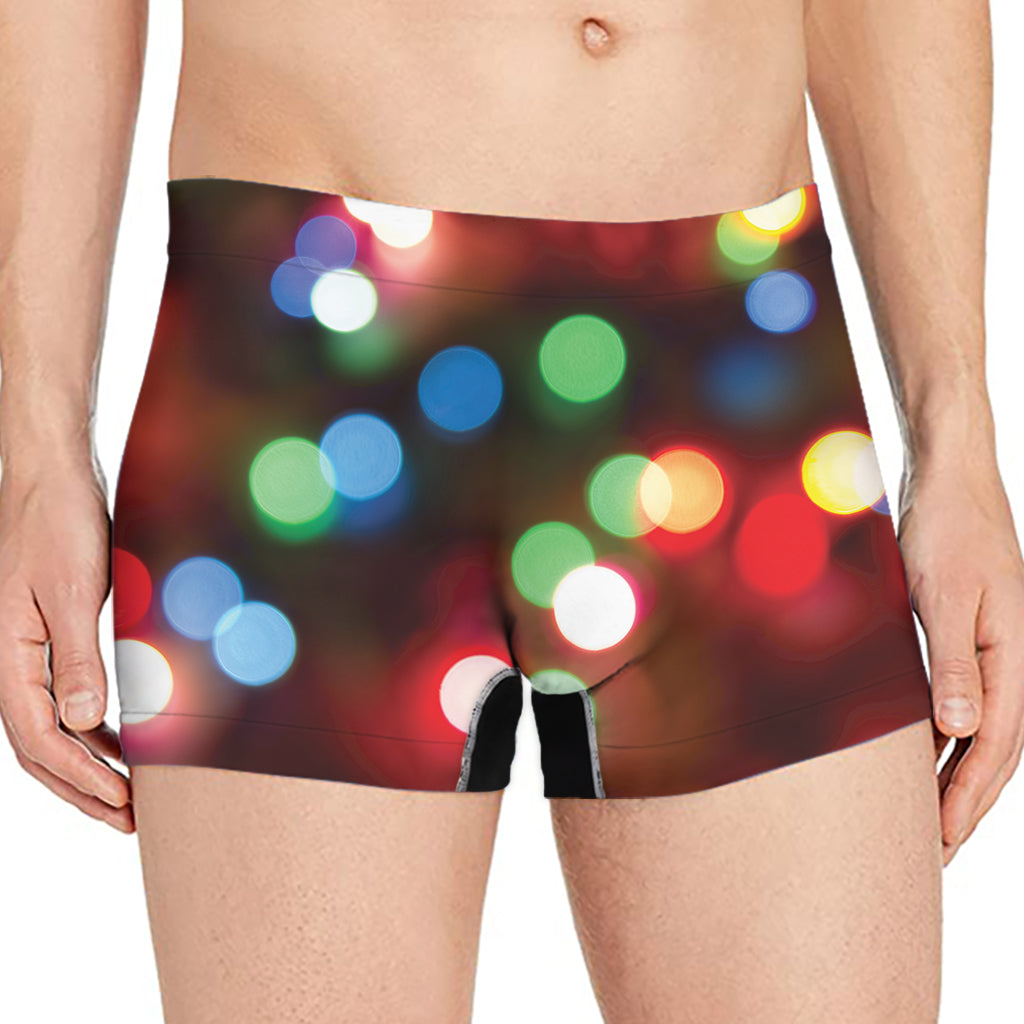 Defocused Christmas Lights Print Men's Boxer Briefs