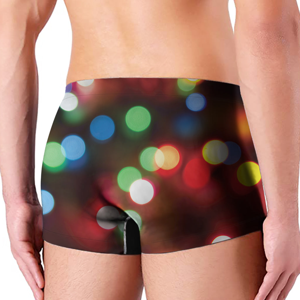 Defocused Christmas Lights Print Men's Boxer Briefs