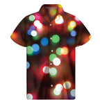 Defocused Christmas Lights Print Men's Short Sleeve Shirt