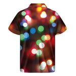 Defocused Christmas Lights Print Men's Short Sleeve Shirt