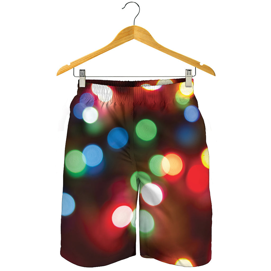 Defocused Christmas Lights Print Men's Shorts