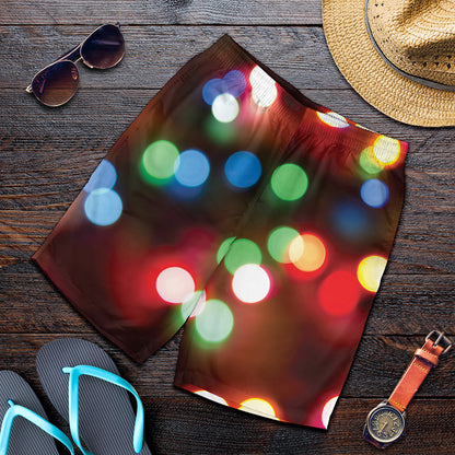 Defocused Christmas Lights Print Men's Shorts