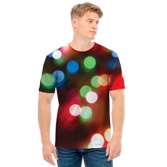 Defocused Christmas Lights Print Men's T-Shirt