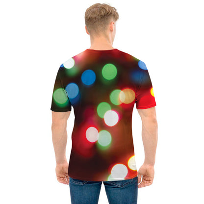 Defocused Christmas Lights Print Men's T-Shirt