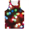 Defocused Christmas Lights Print Men's Tank Top