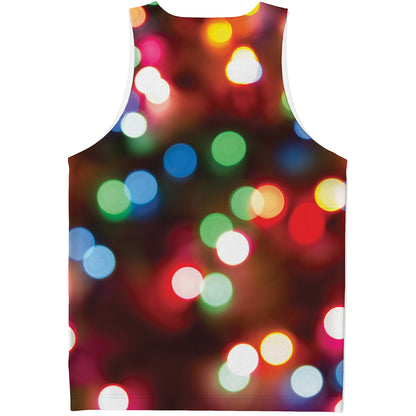 Defocused Christmas Lights Print Men's Tank Top