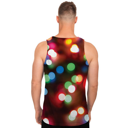 Defocused Christmas Lights Print Men's Tank Top