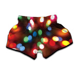 Defocused Christmas Lights Print Muay Thai Boxing Shorts