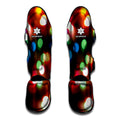 Defocused Christmas Lights Print Muay Thai Shin Guards