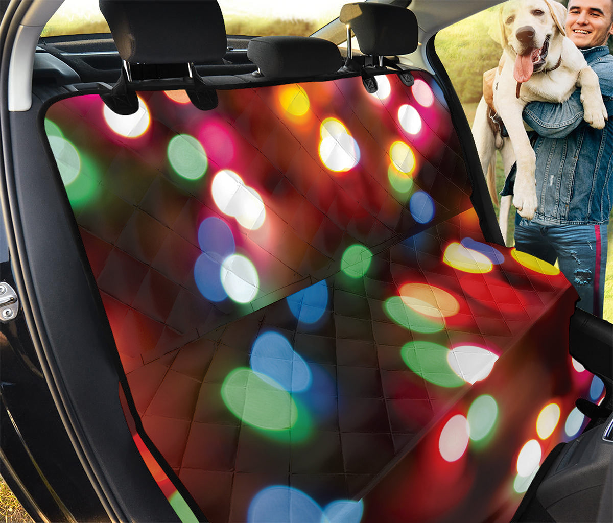 Defocused Christmas Lights Print Pet Car Back Seat Cover