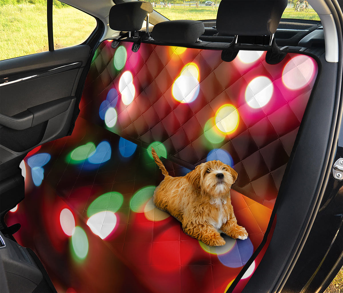 Defocused Christmas Lights Print Pet Car Back Seat Cover