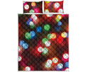 Defocused Christmas Lights Print Quilt Bed Set