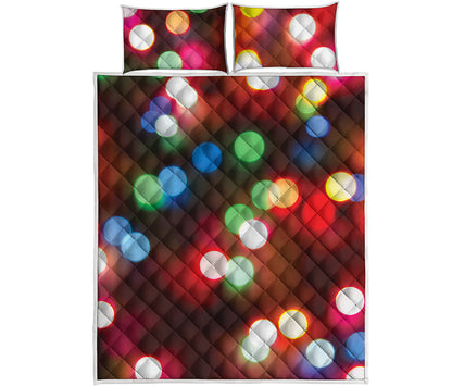 Defocused Christmas Lights Print Quilt Bed Set