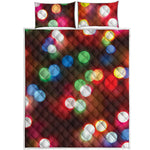 Defocused Christmas Lights Print Quilt Bed Set