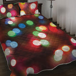 Defocused Christmas Lights Print Quilt Bed Set