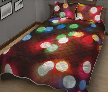 Defocused Christmas Lights Print Quilt Bed Set