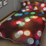 Defocused Christmas Lights Print Quilt Bed Set