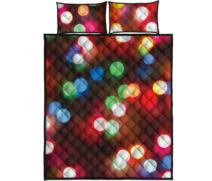 Defocused Christmas Lights Print Quilt Bed Set