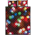 Defocused Christmas Lights Print Quilt Bed Set