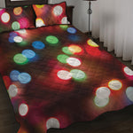 Defocused Christmas Lights Print Quilt Bed Set