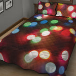 Defocused Christmas Lights Print Quilt Bed Set