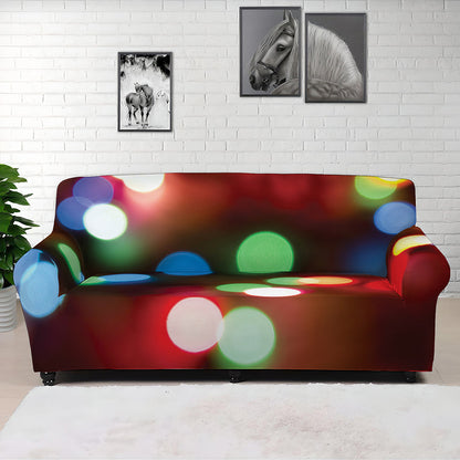 Defocused Christmas Lights Print Sofa Cover