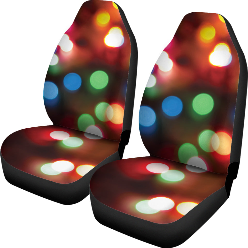 Defocused Christmas Lights Print Universal Fit Car Seat Covers