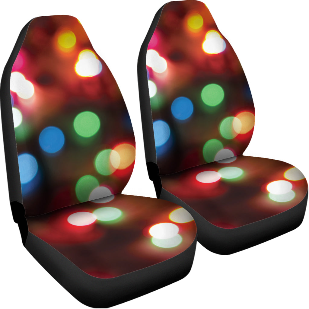 Defocused Christmas Lights Print Universal Fit Car Seat Covers