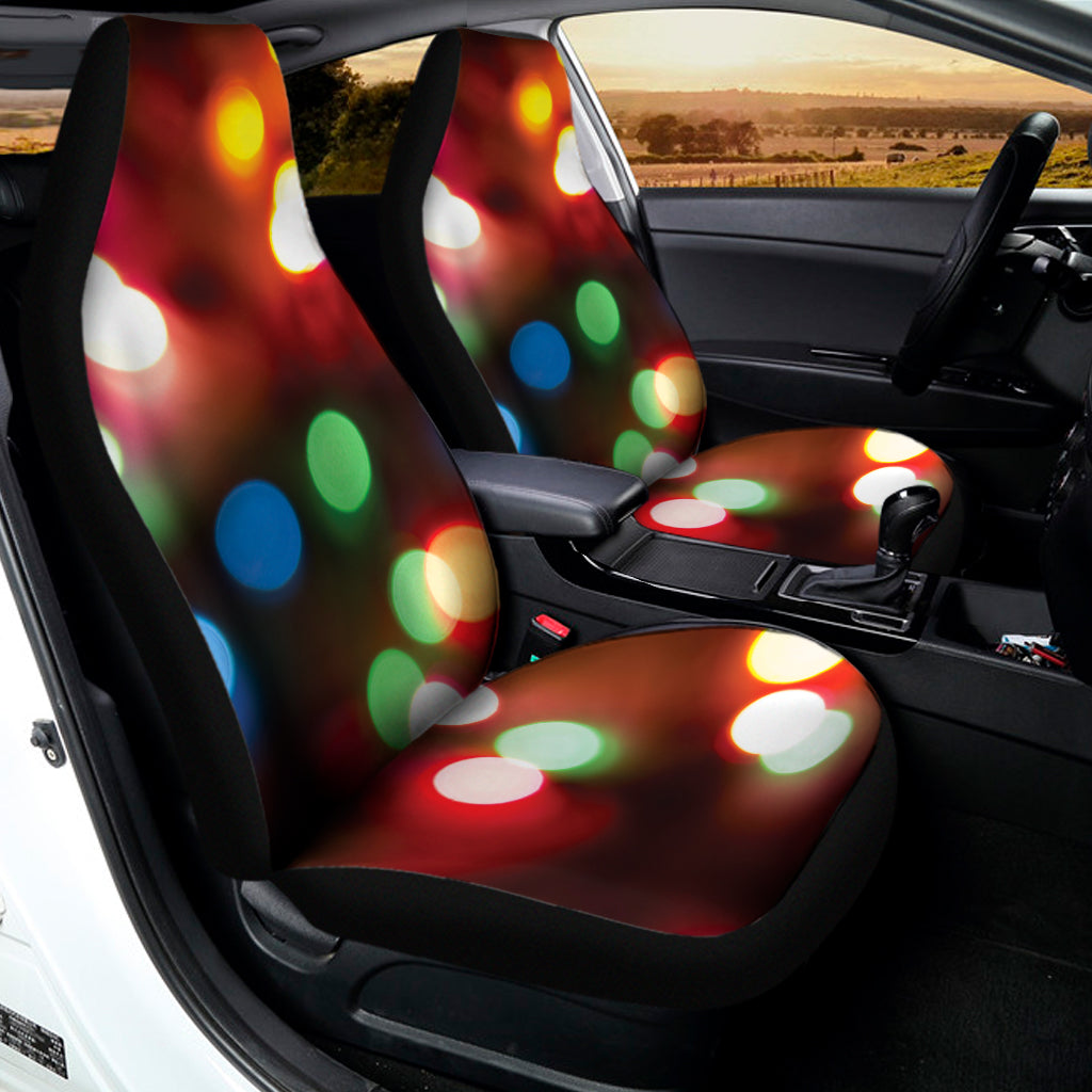 Defocused Christmas Lights Print Universal Fit Car Seat Covers