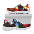 Defocused Christmas Lights Print White Running Shoes