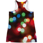 Defocused Christmas Lights Print Women's Racerback Tank Top