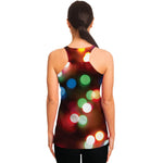 Defocused Christmas Lights Print Women's Racerback Tank Top