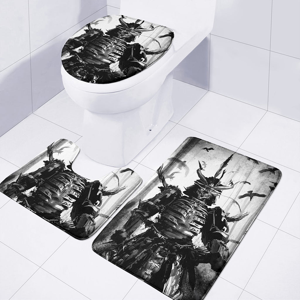 Demon Samurai Print 3 Piece Bath Mat Set
