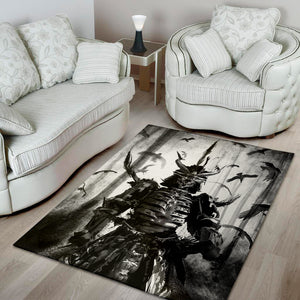 Demon Samurai Print Area Rug