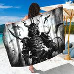 Demon Samurai Print Beach Sarong Wrap