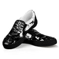Demon Samurai Print Black Slip On Sneakers