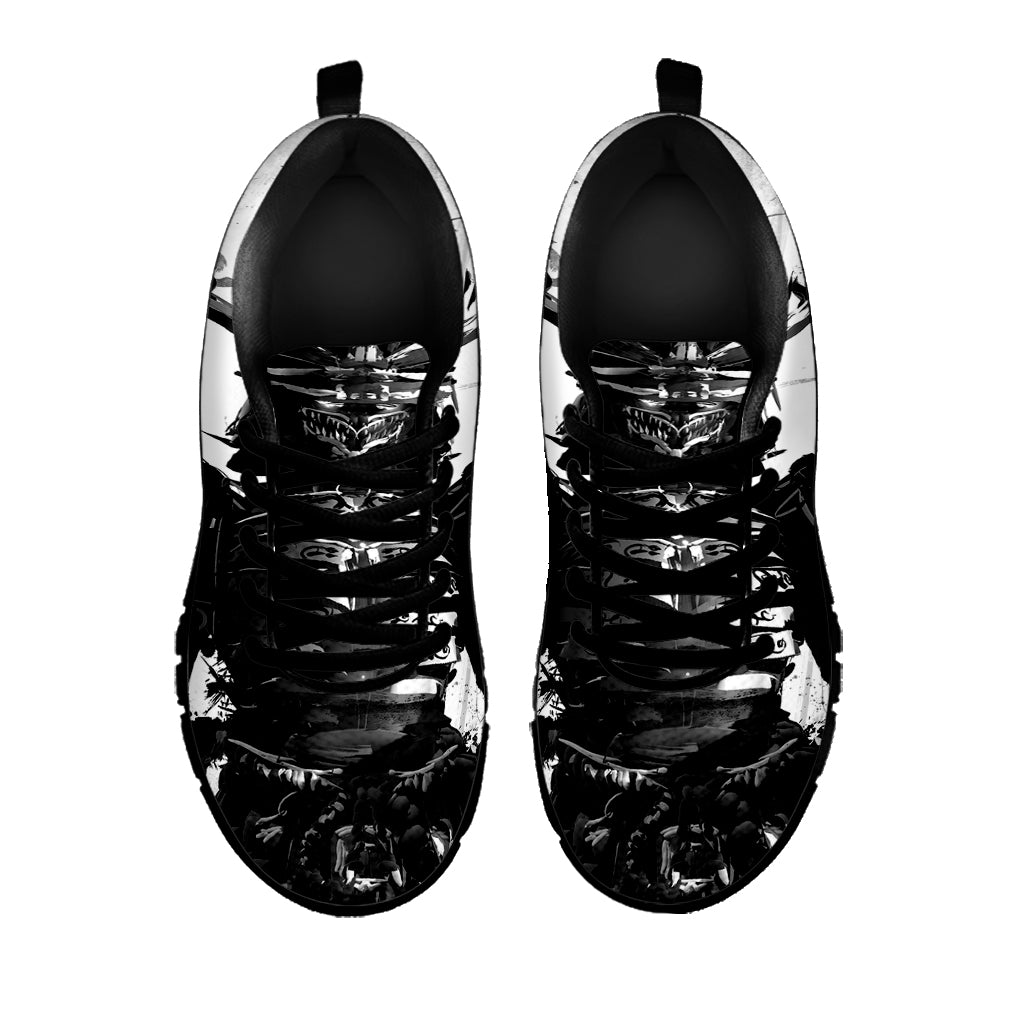 Demon Samurai Print Black Sneakers